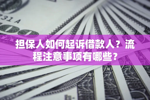 济南担保人如何起诉借款人？流程注意事项有哪些？